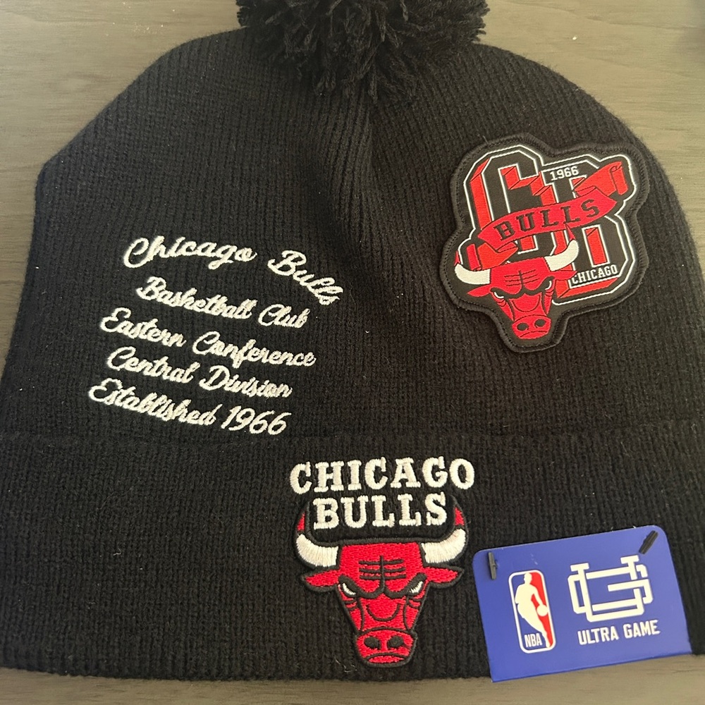 NBA Chicago Bulls Black Knit Beanie